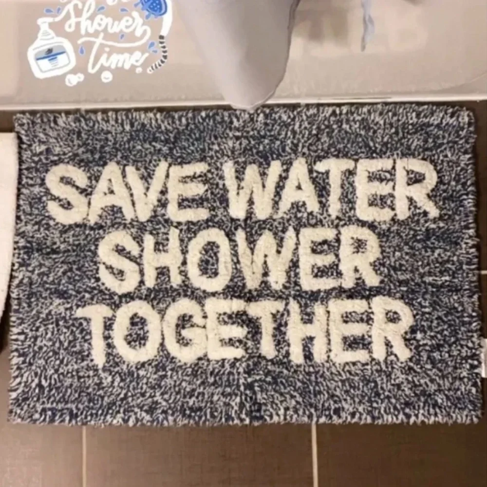 Save Water Shower Together Bathroom Mat